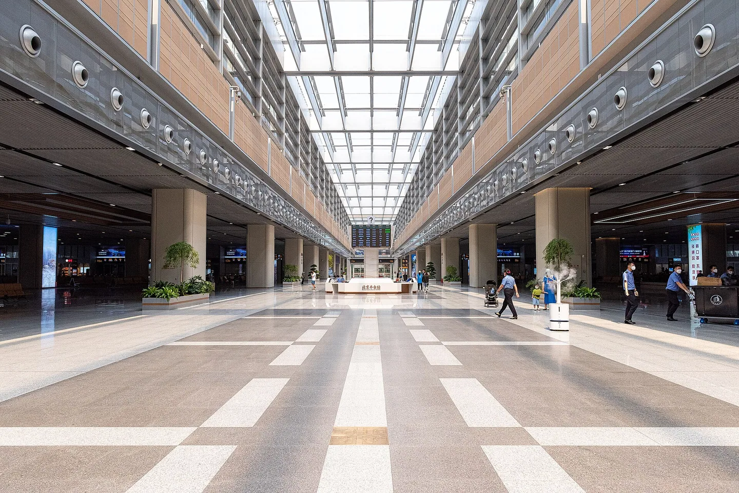 Central hall inside Beijing Fengtai Railway Station.