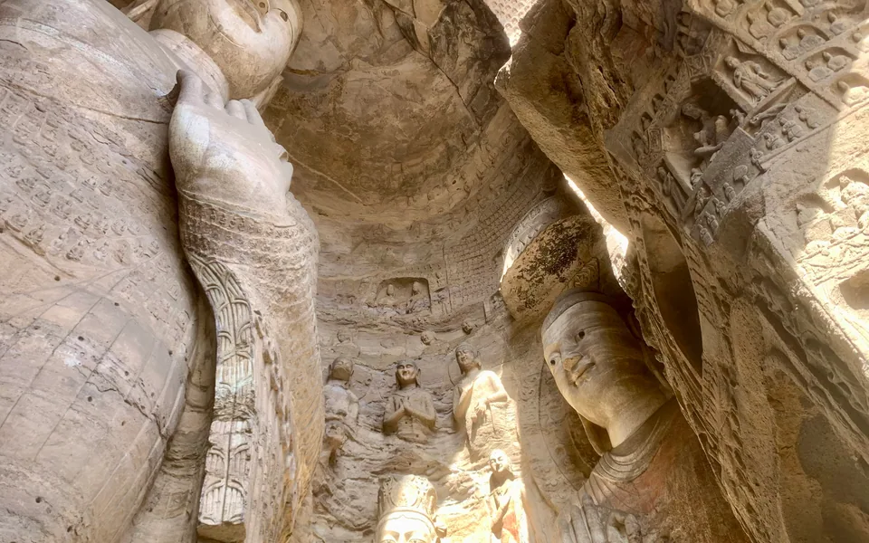 Sculptures inside Yungang Grottoes