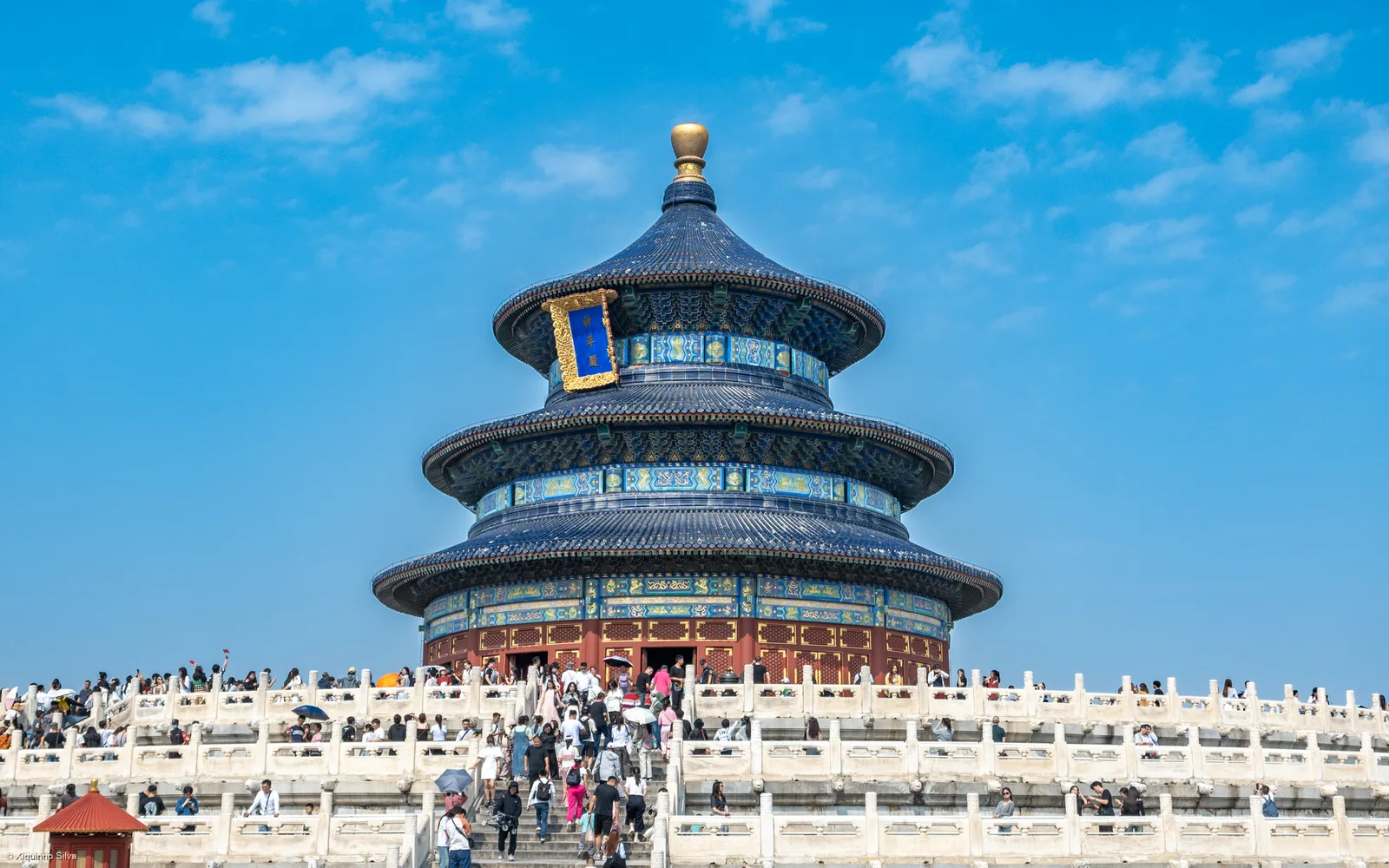 The complete Hall of Prayer for Good Harvests under a blue sky in September 2024