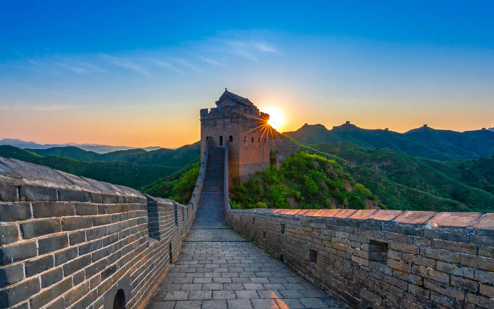Great Wall watchtower at sunrise