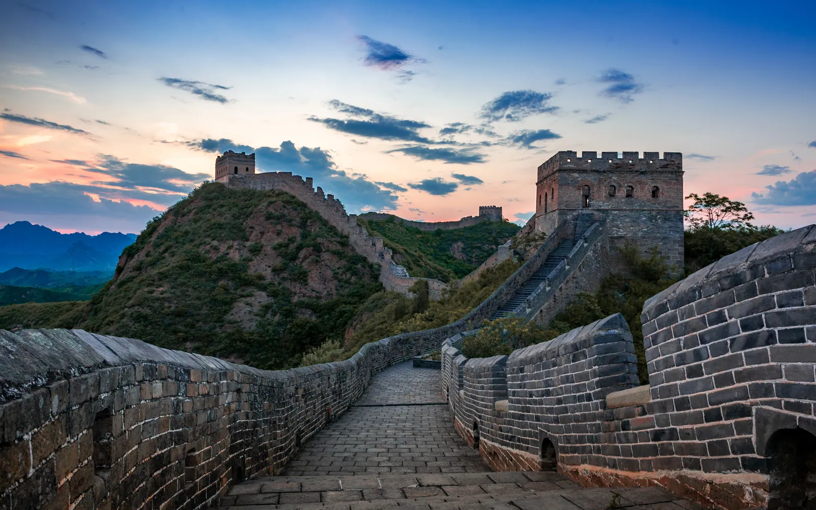 Great Wall watchtowers at sunset