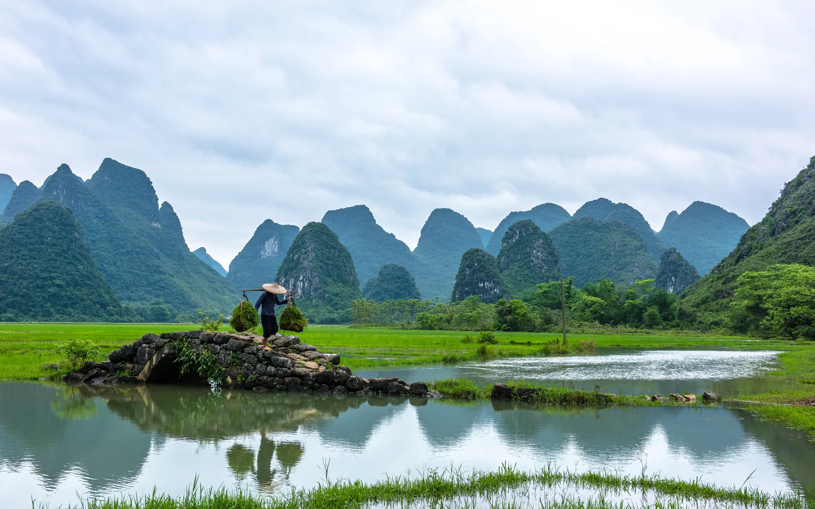 Karst hills and fields in the Yangshuo countryside