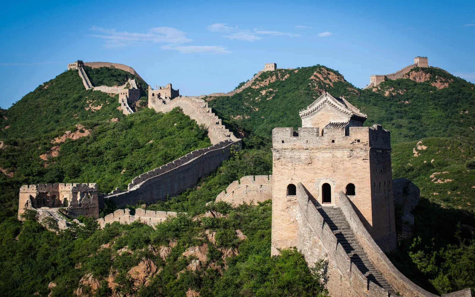 Watchtowers on a restored Great Wall ridge