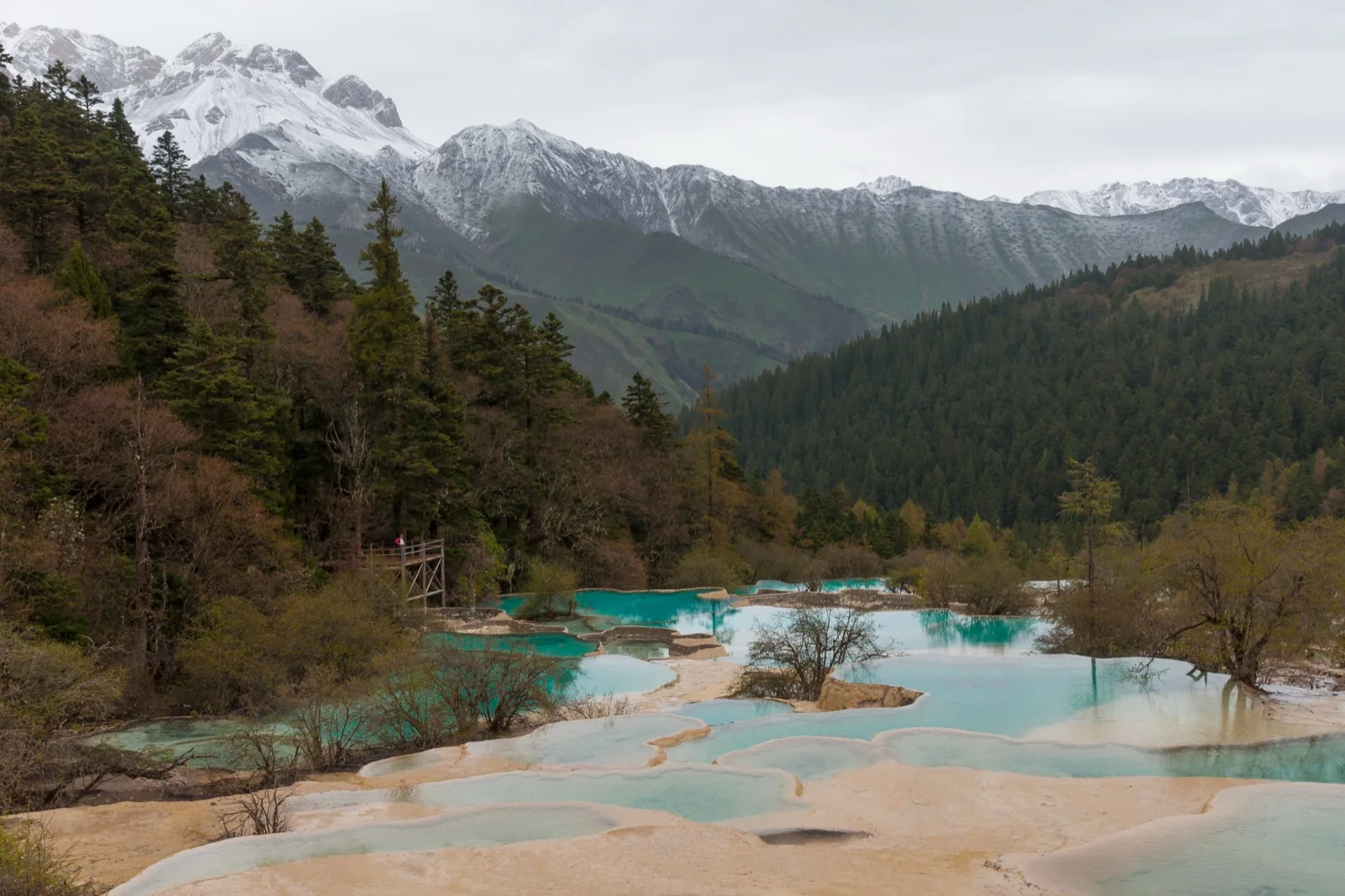 Colourful ponds in Huanglong
