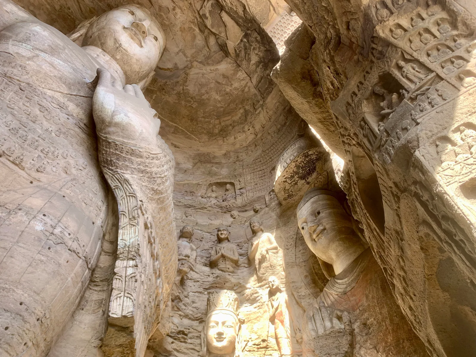 Sculptures inside Yungang Grottoes