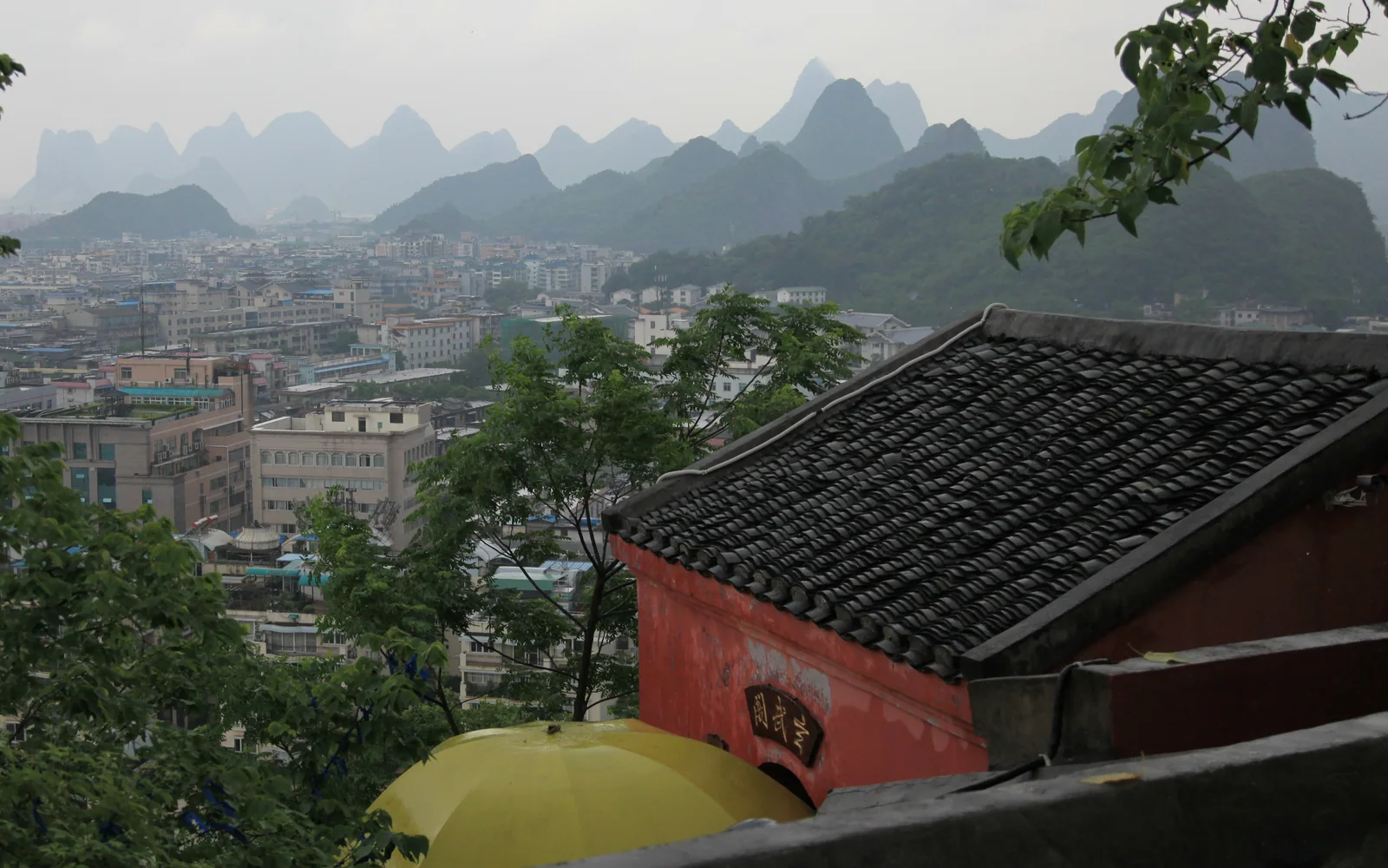 Guilin city and surrounding karst hills