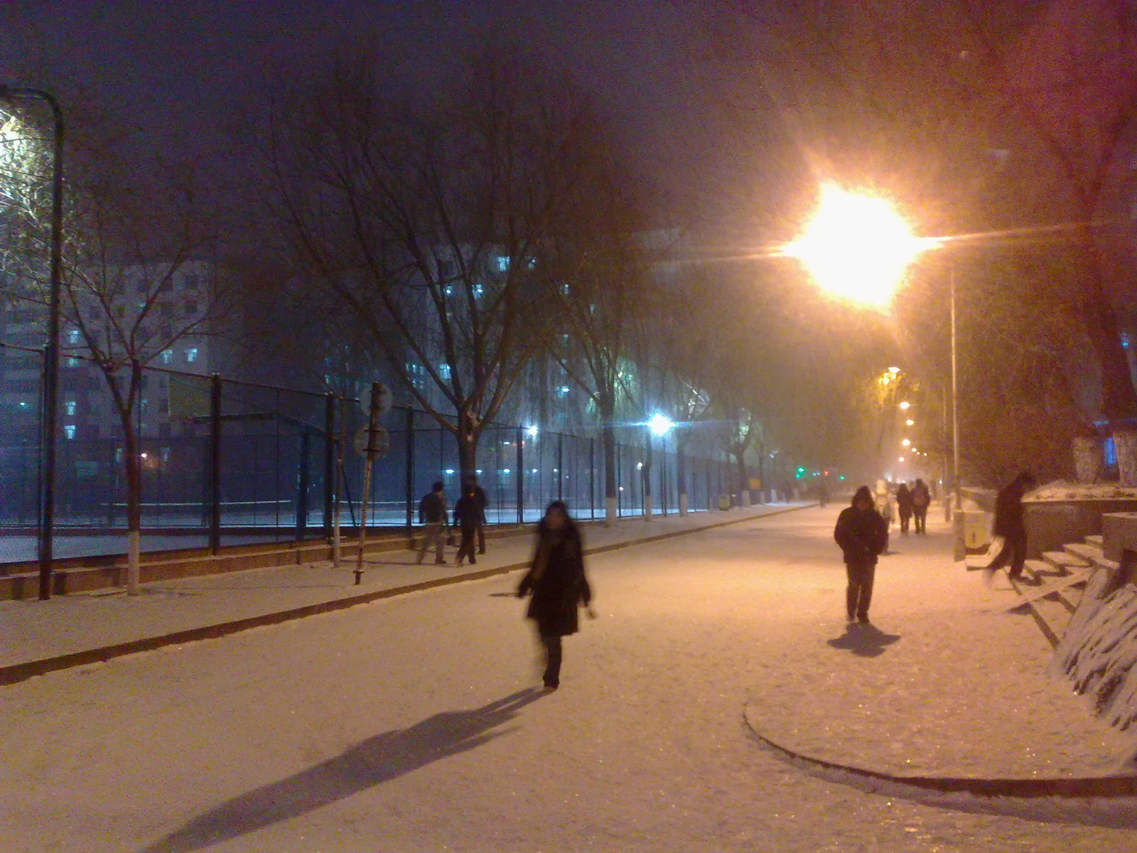 Rue enneigée de Harbin la nuit