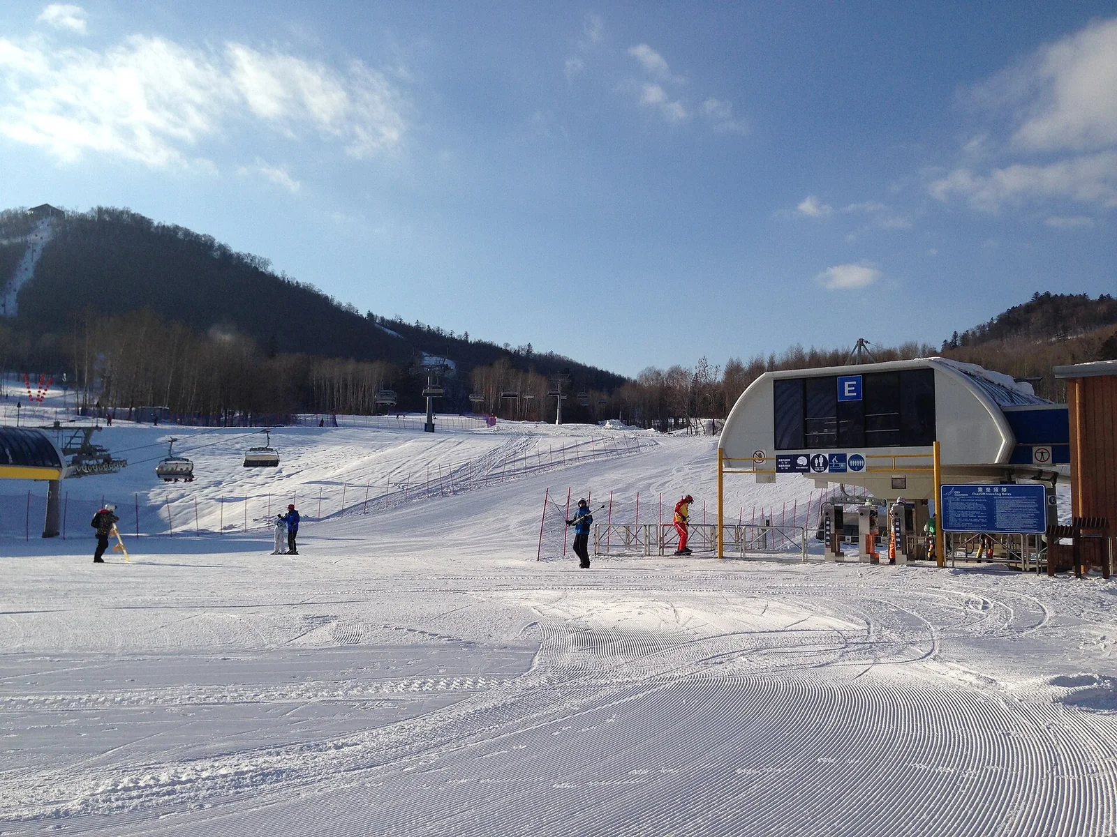 Ski lift base and slopes at Changbaishan Wanda Resort