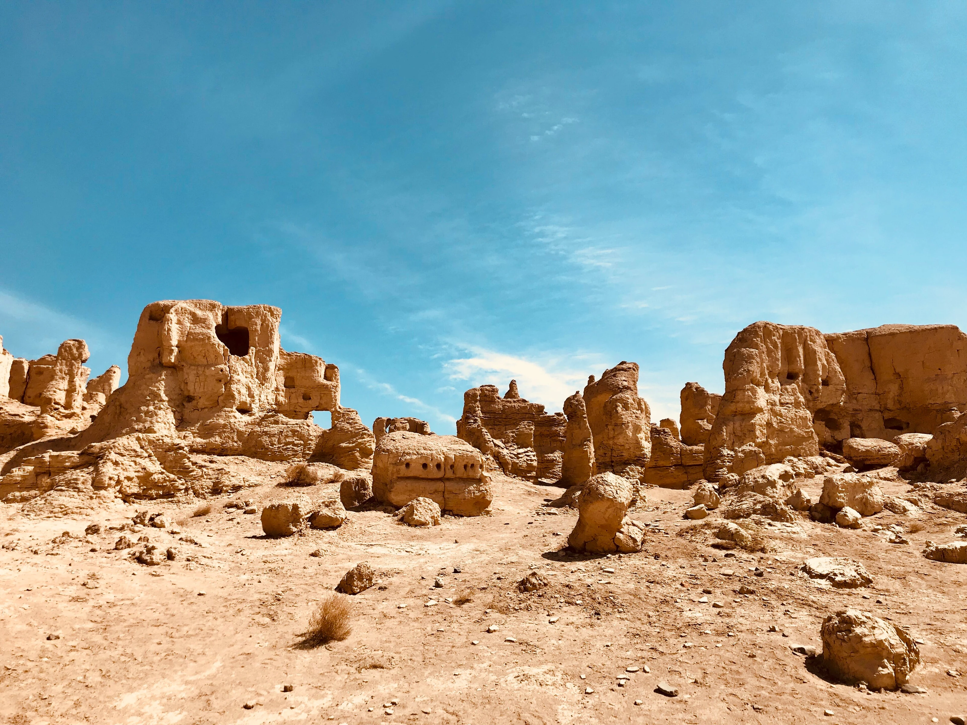 The earthen ruins of Jiaohe near Turpan
